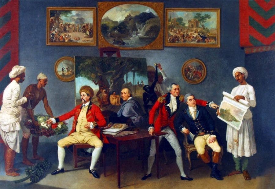 Claude Martin (standing) and his friends in Lucknow (c.1786) 