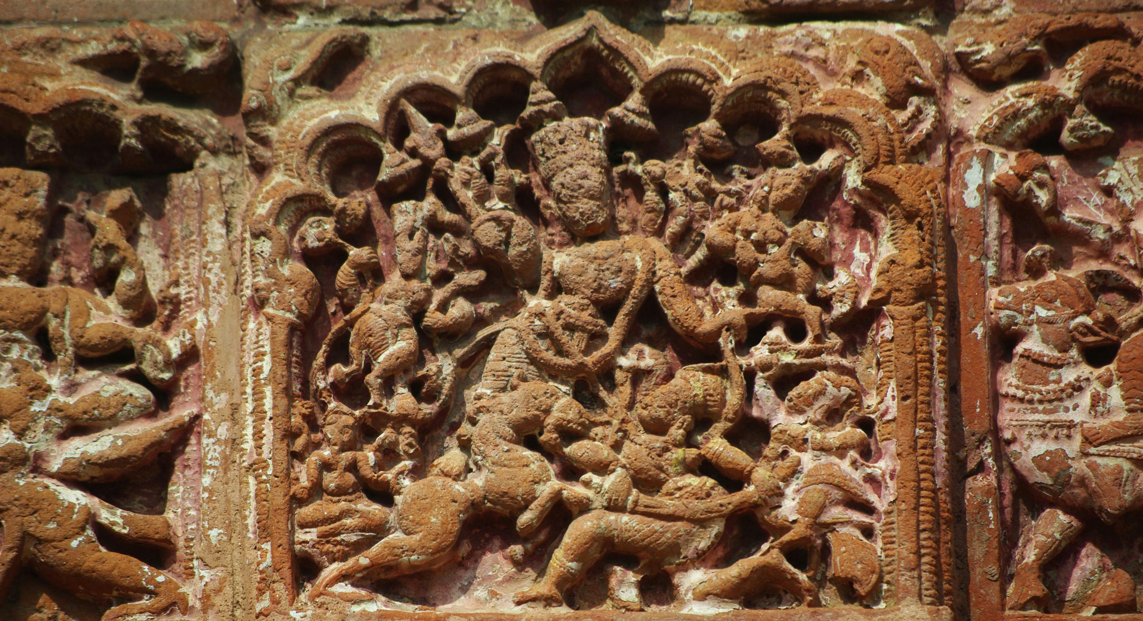 Durga sculptural relief at Guptipara