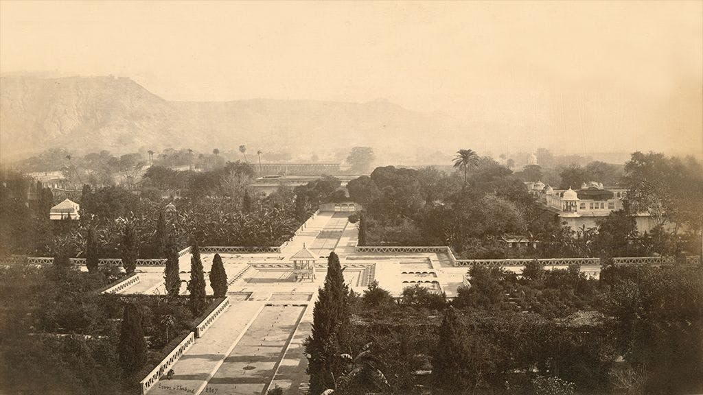 View from Chandra Mahal by Bourne and Shepherd circa 1875 CE