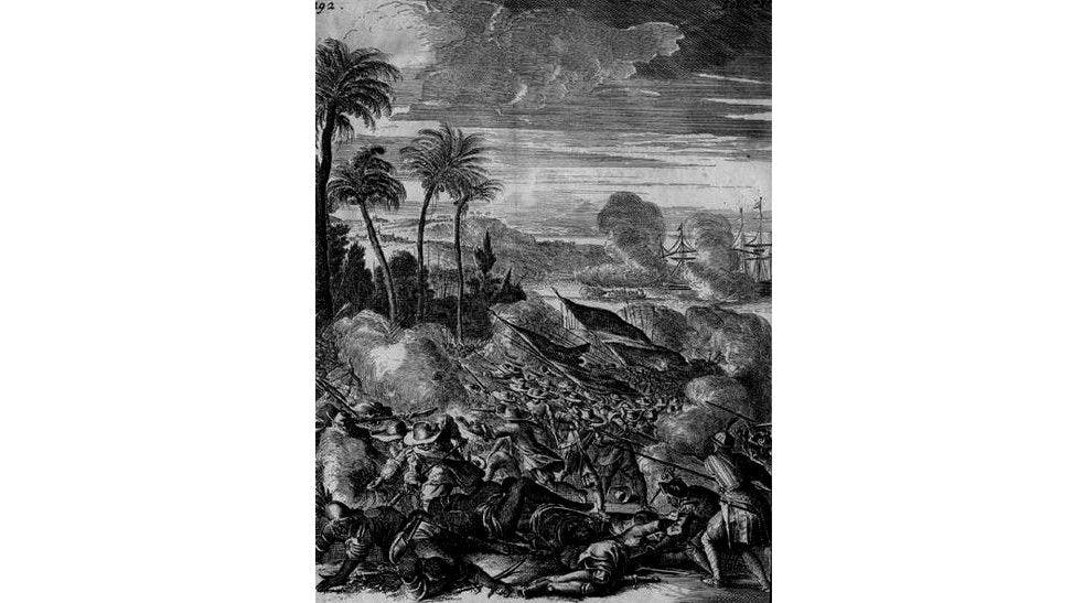 Battle in Malabar between the Dutch and the Portuguese in 1661