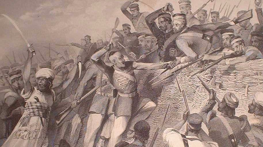 Attack of the Mutineers on the Redan Battery at Lucknow, 1857