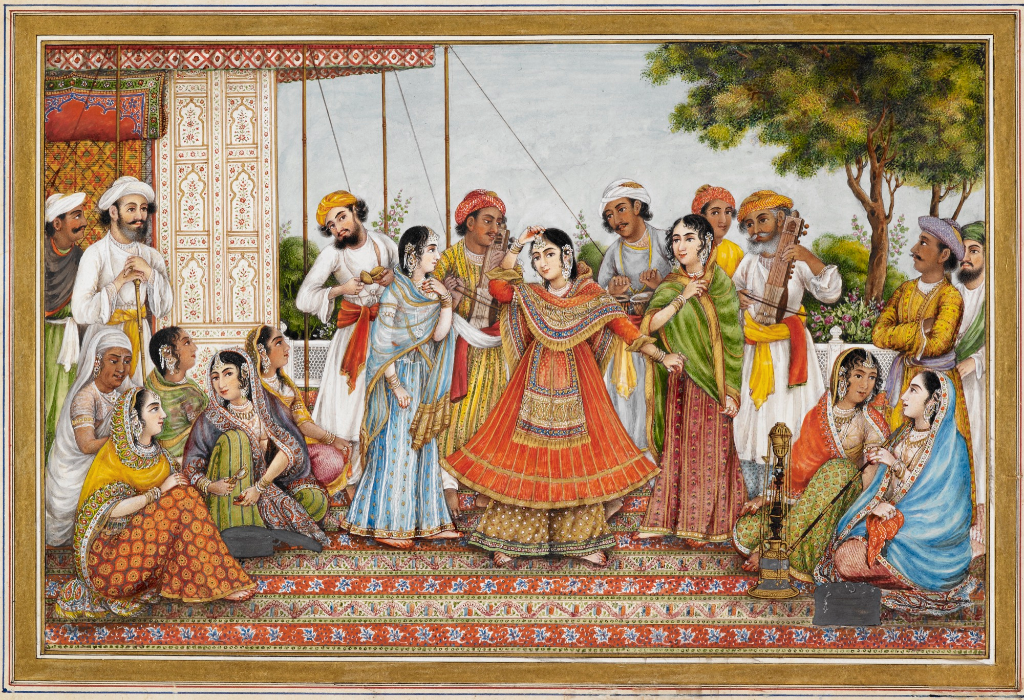 Painting of Colonel James Skinner’s nautch troupe, c. 1838