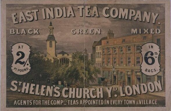 Poster advertising the East India Tea Company, c.1870. 