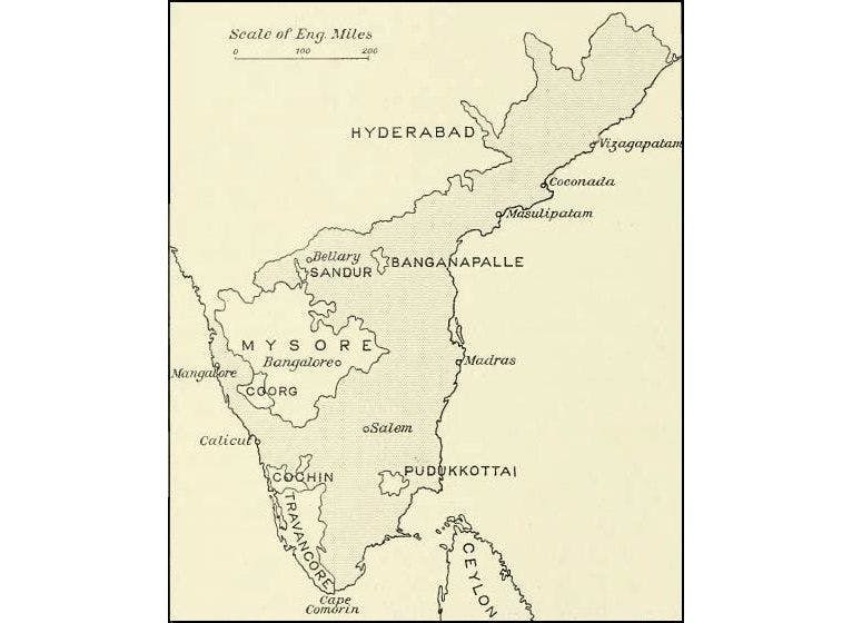 Map of the Madras Presidency,1913