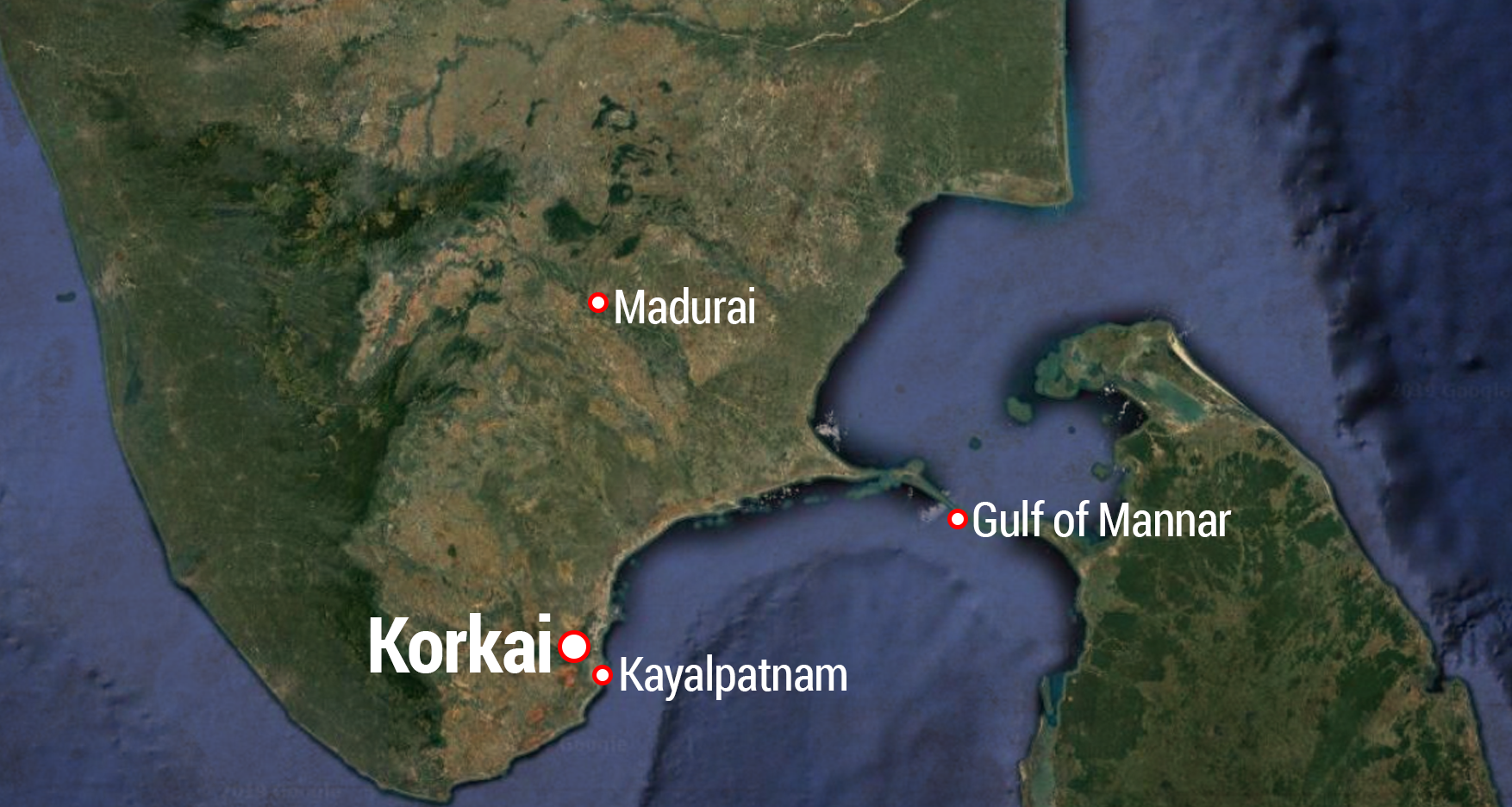 Location of Korkai