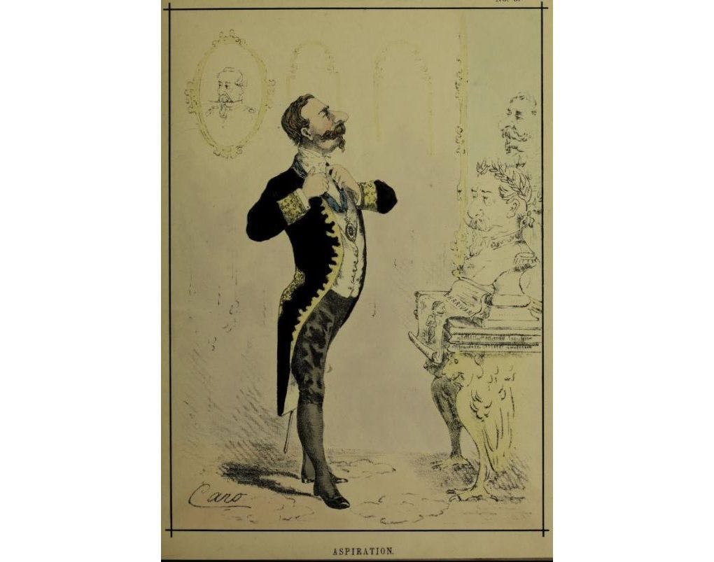Caricature of Richard Temple, Lieutenant Governor of Bengal