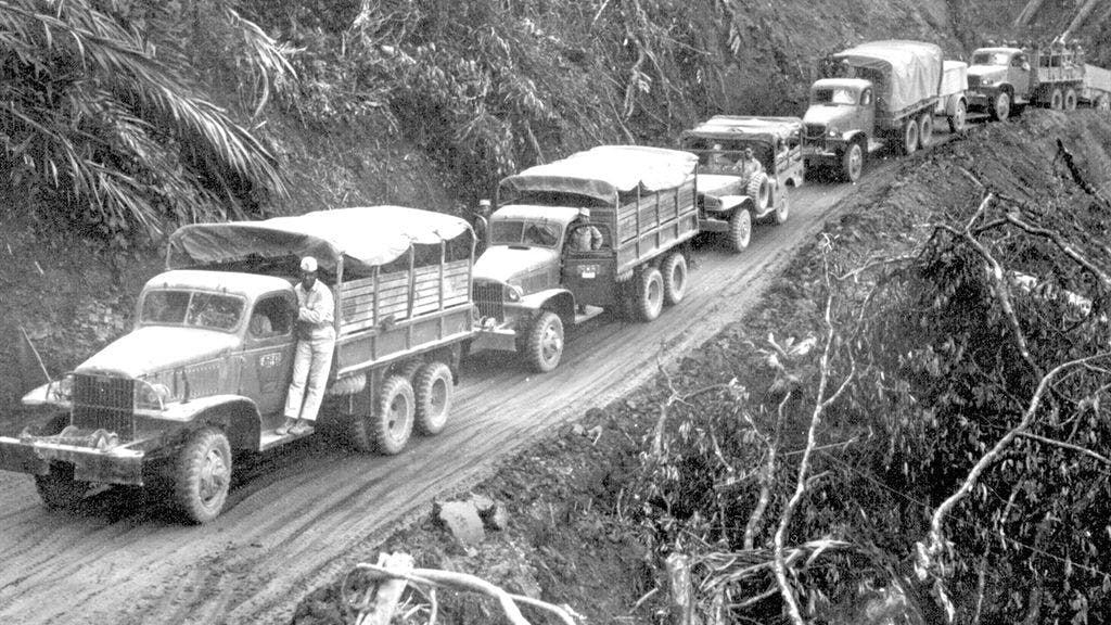 Convoy of trucks on Ledo Road