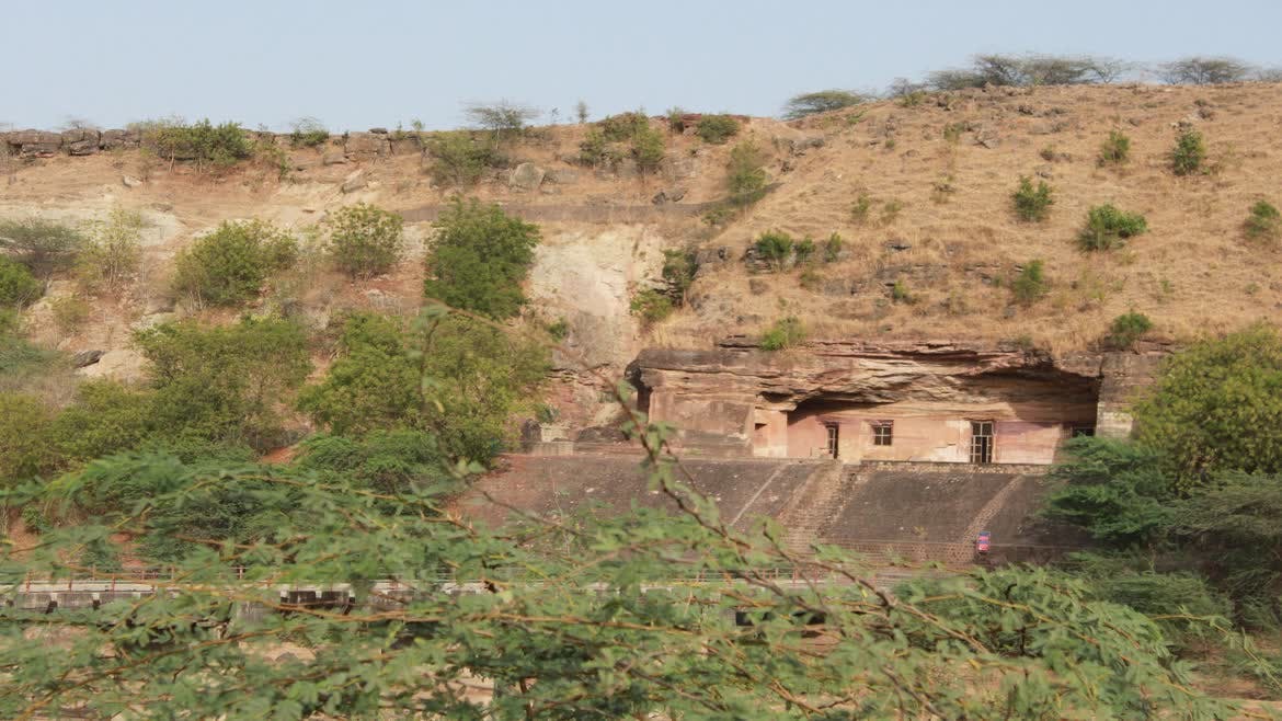A view of the Bagh Caves