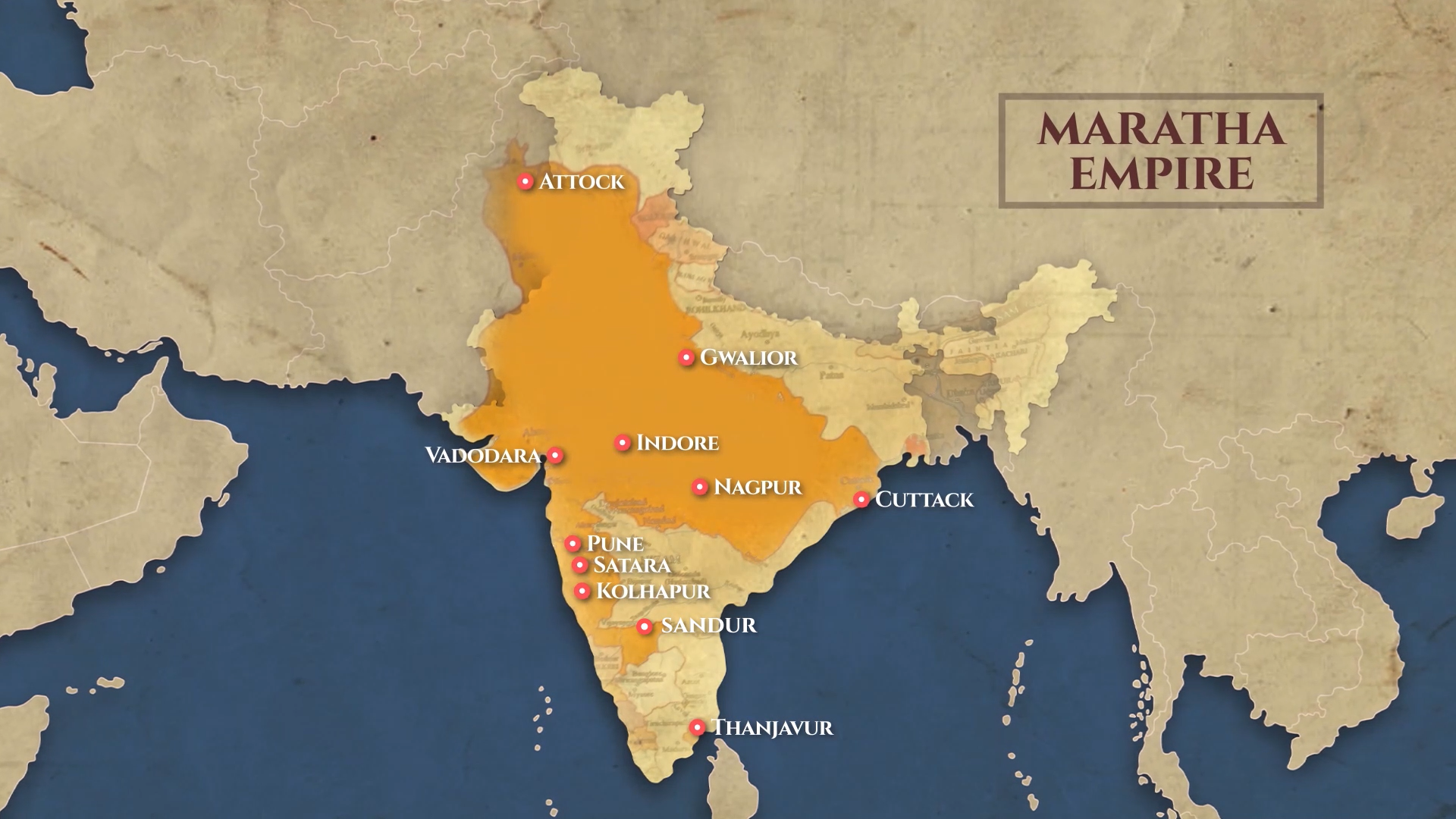 The extent of the Maratha Empire