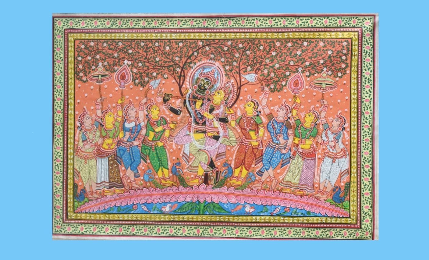 Pattachitra depicting Radha Krishna