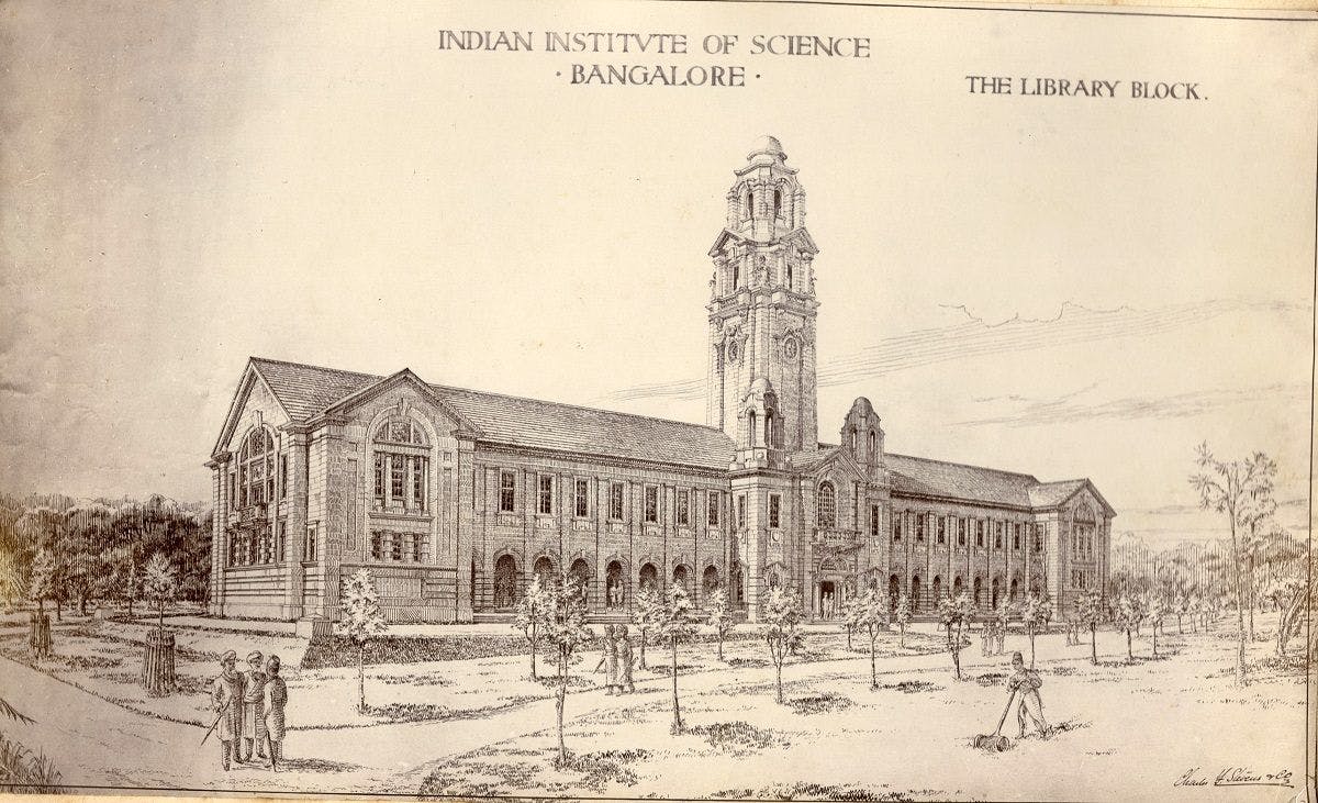 IISc's iconic Main Building, designed by architect CF Stevens  