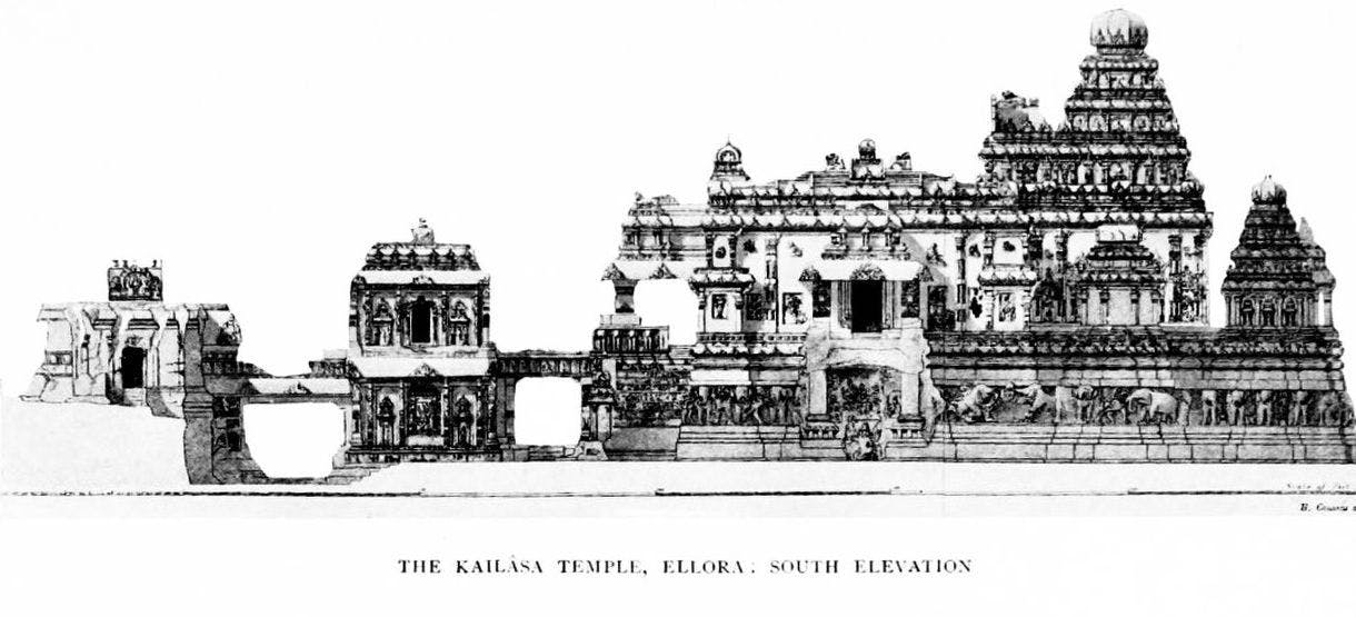 Sketch of the Kailasa temple