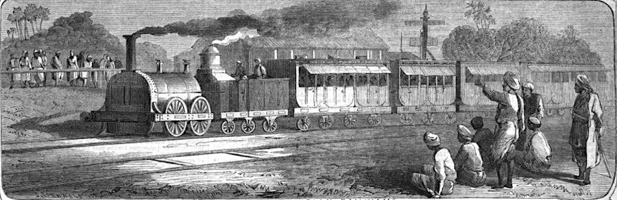 The first railway train on the East Indian Railway 