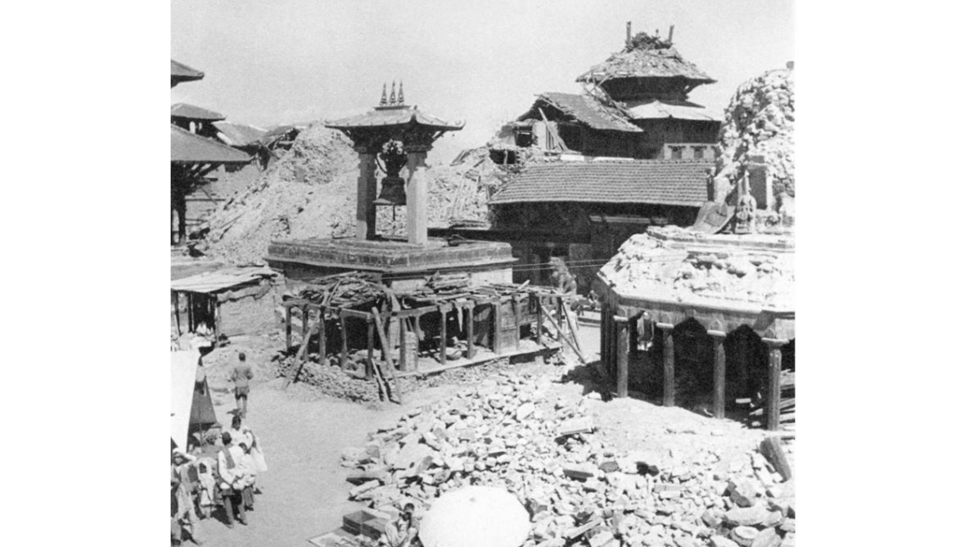 Devastation in Nepal caused by the 1934 Bihar-Nepal Earthquake
