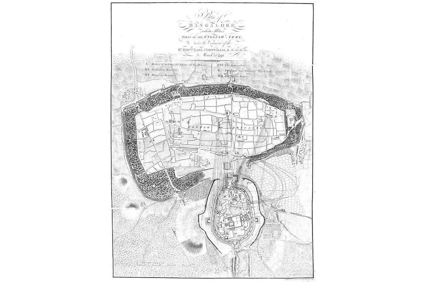 Plan of the Siege of Bangalore by Lord Cornwallis