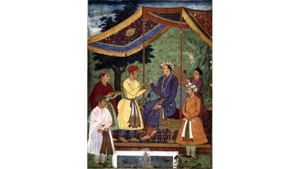 Emperor Jahangir receiving his sons Khusro and Parviz