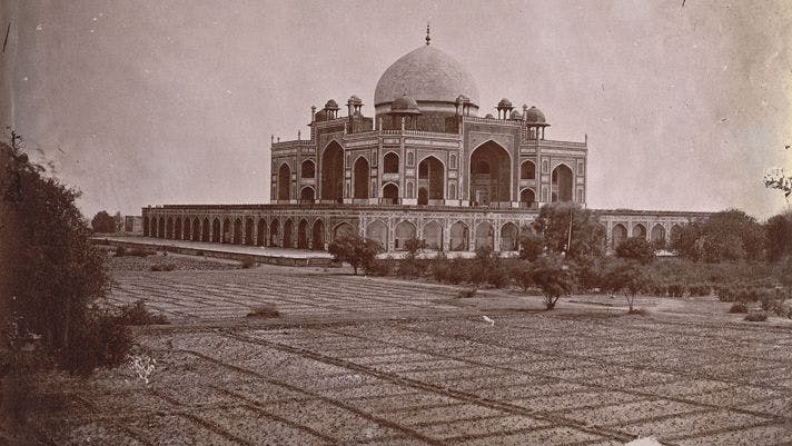 A photograph from the year 1870 showing the tomb and its gardens