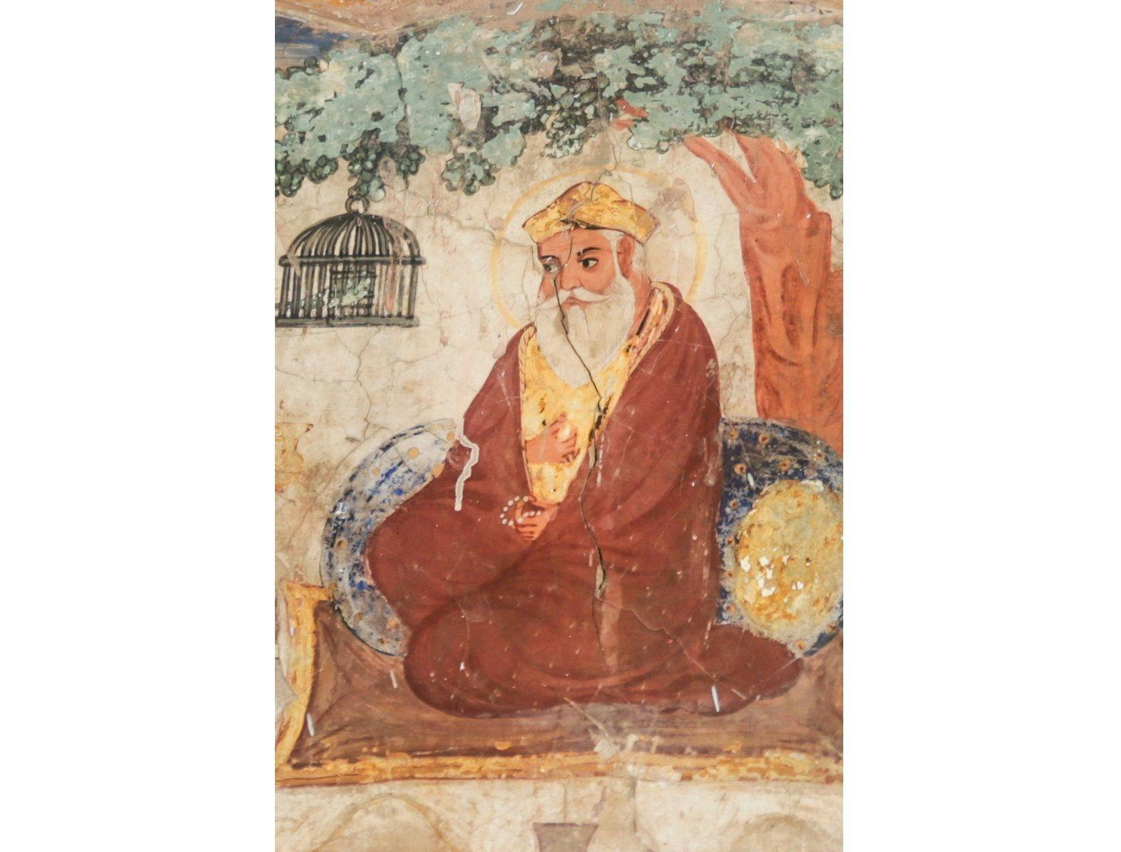 Mural painting of Guru Nanak from Gurdwara Baba Atal Rai, Amritsar