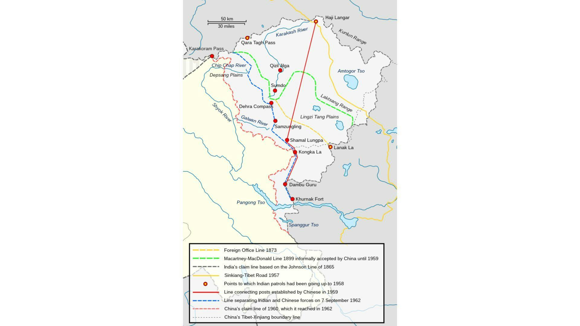 Aksai Chin, Indo-China Border Map | Wikimedia Commons