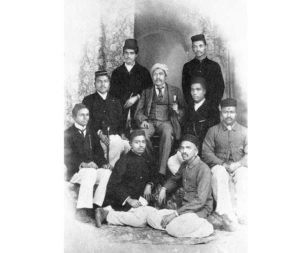 Sri Aurobindo at Baroda College with students of his French class