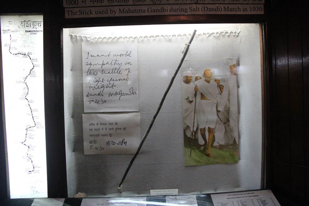 Gandhi’s lathi on display