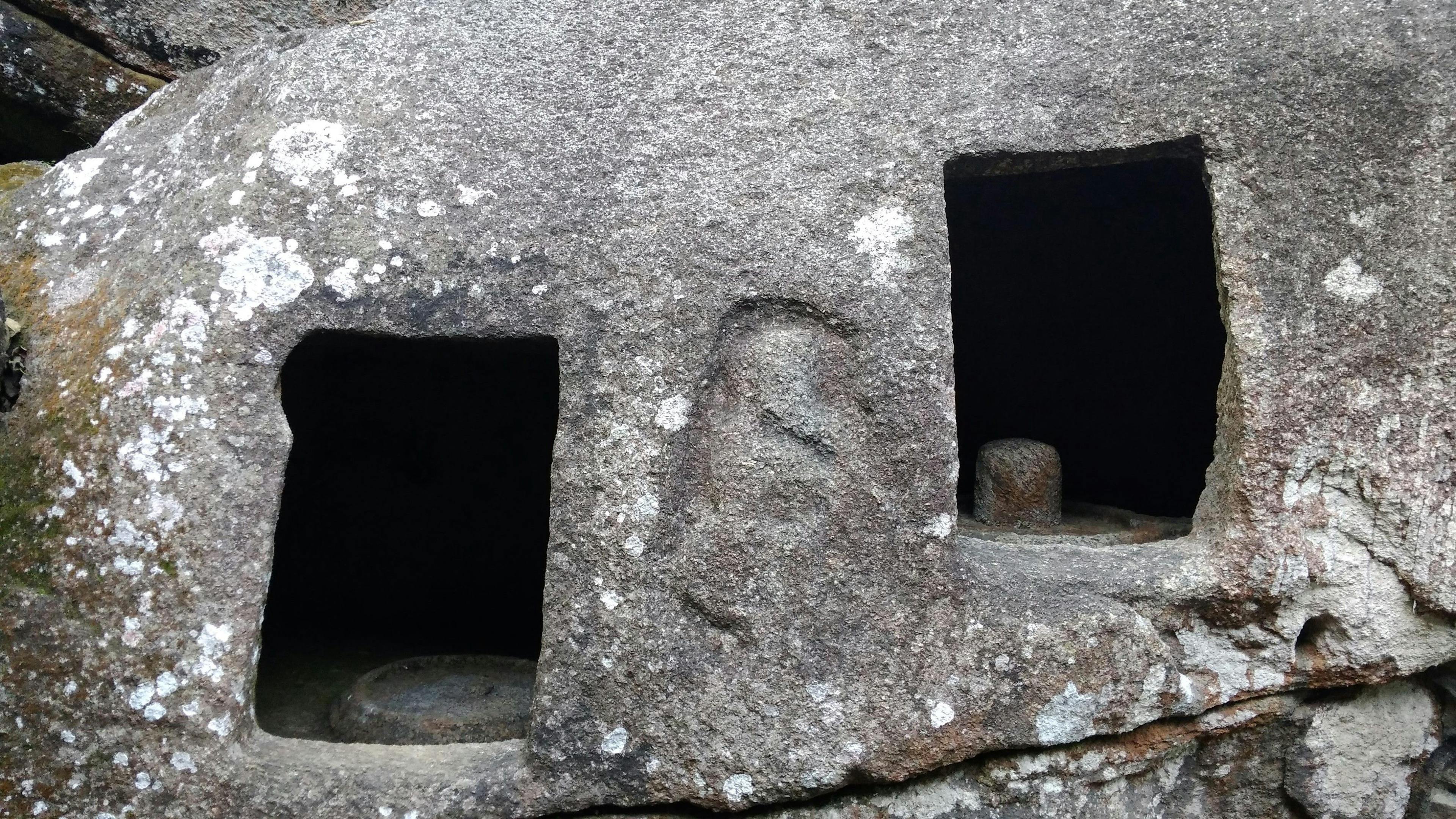 Phallus inside a rock-cut cave