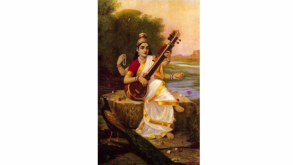 Raja Ravi Varma’s painting of Saraswati