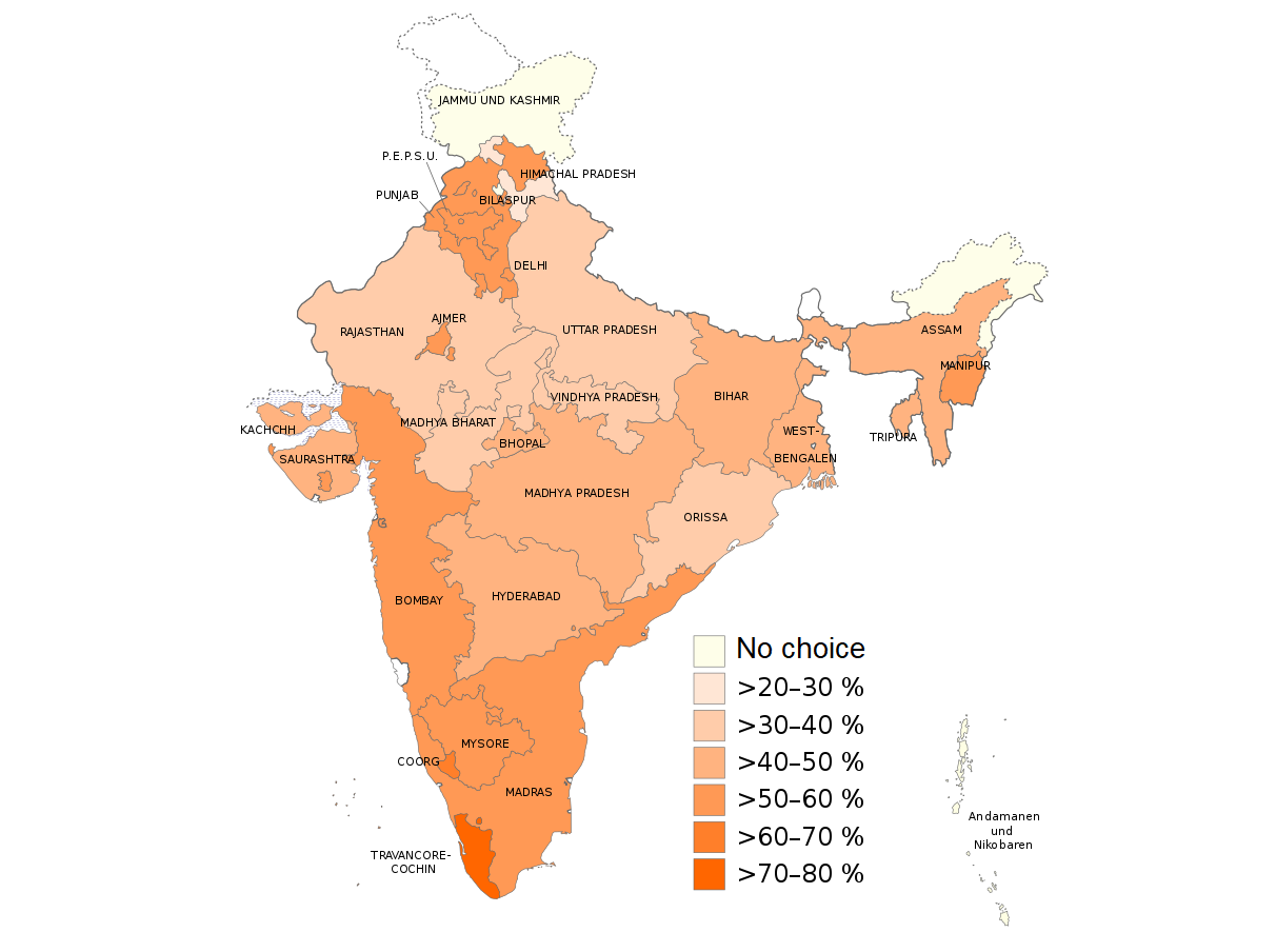 Turnout in the Indian general election, 1951-1952
