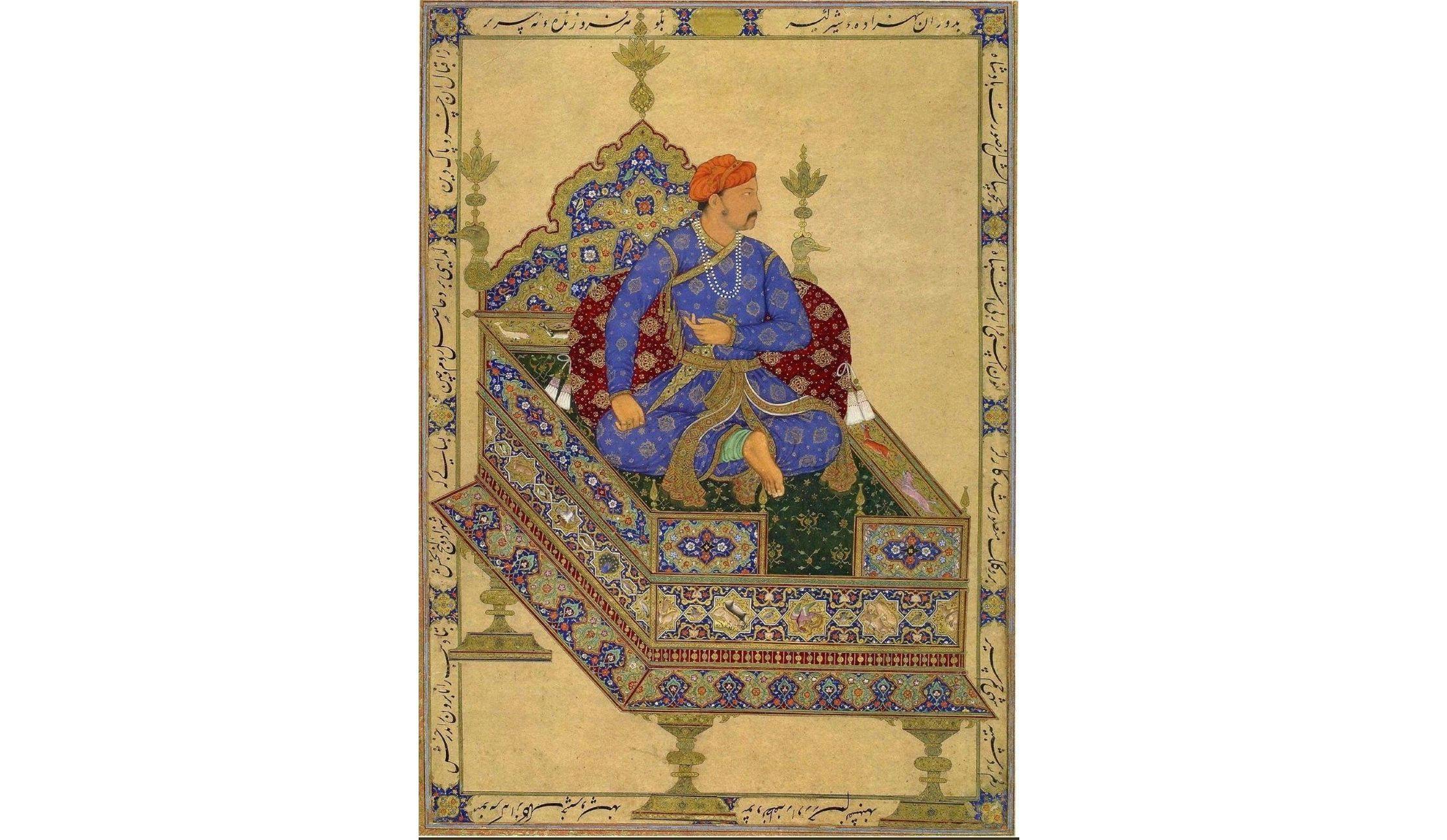 Shahzada Salim (Jahangir) depicted as the Emperor by Mansur