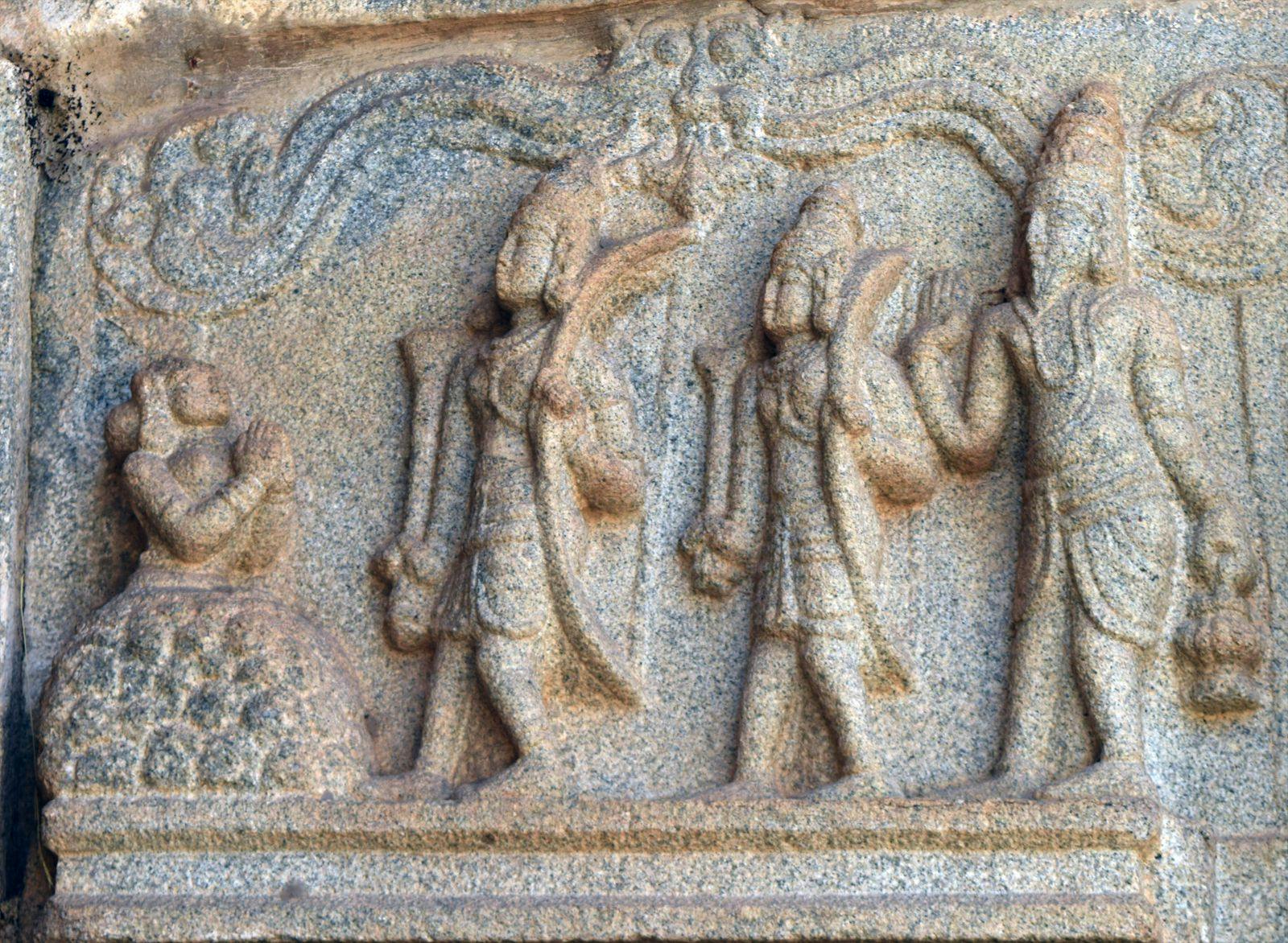 Ram releasing Ahalya from curse