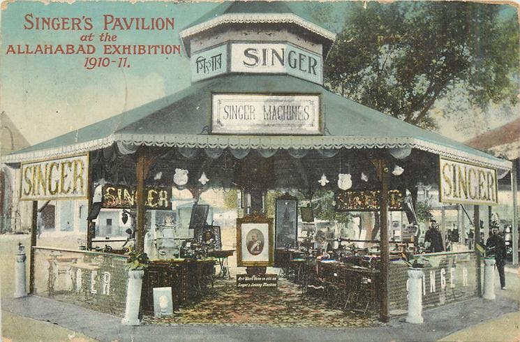 Singer’s Pavilion at the exhibition, a postcard