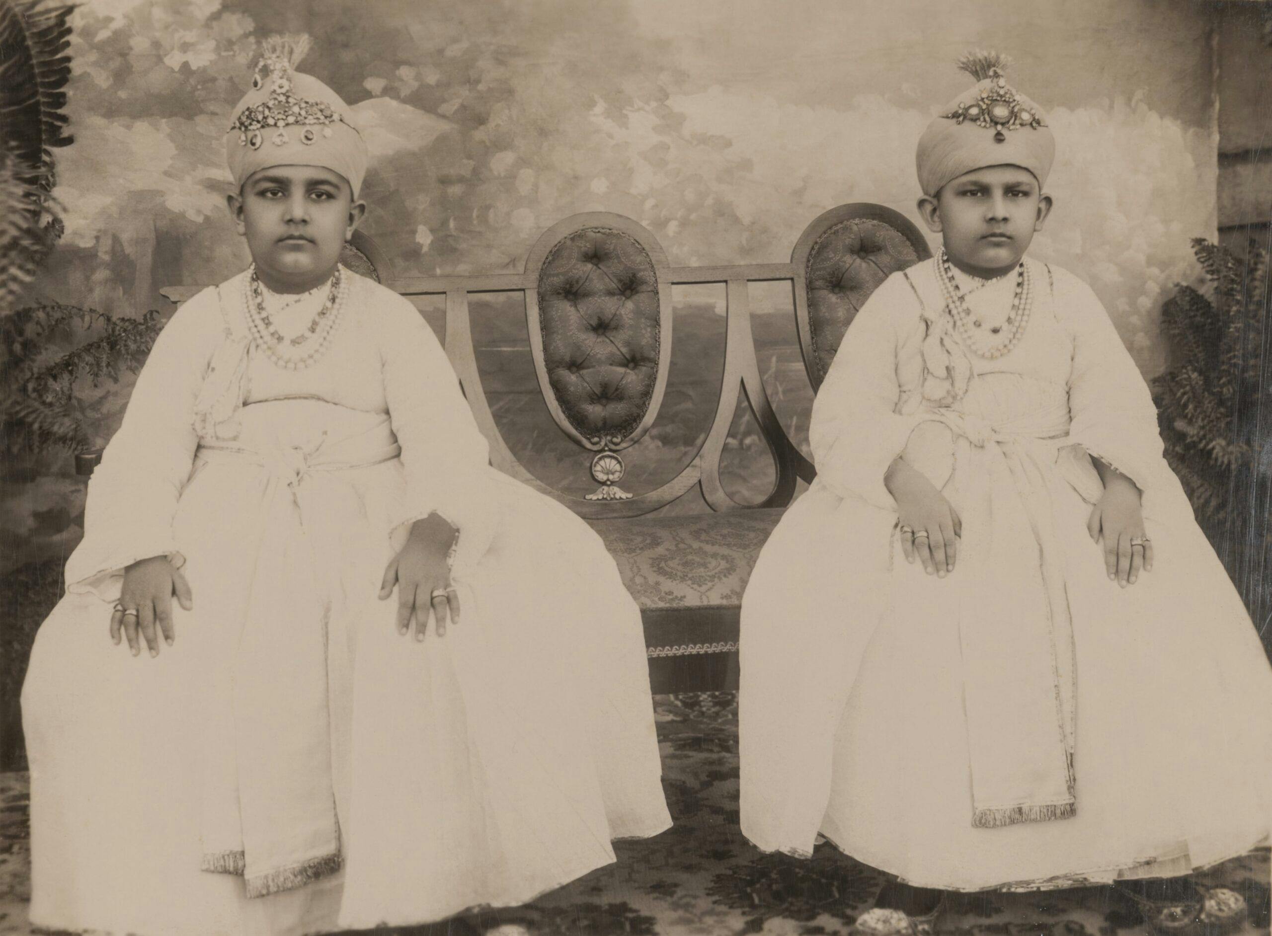 Sahebzada Azam Jah and Moazzam Jah, sons of Mir Osman Ali Khan, c.1920