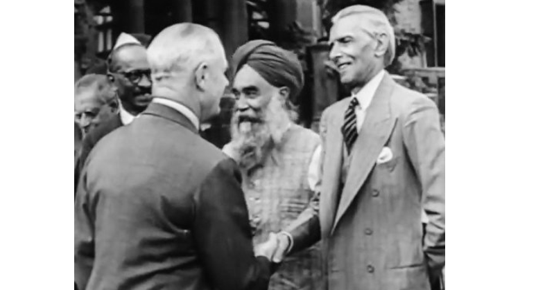 Master Tara Singh with Jinnah and Lord Wavell