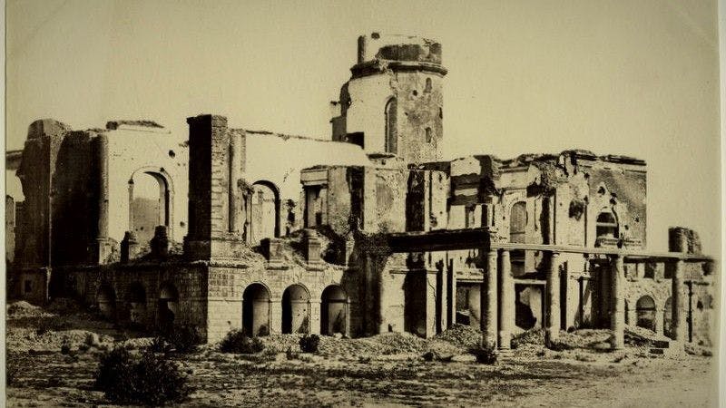 Ruins of Residency building at Lucknow, 1880