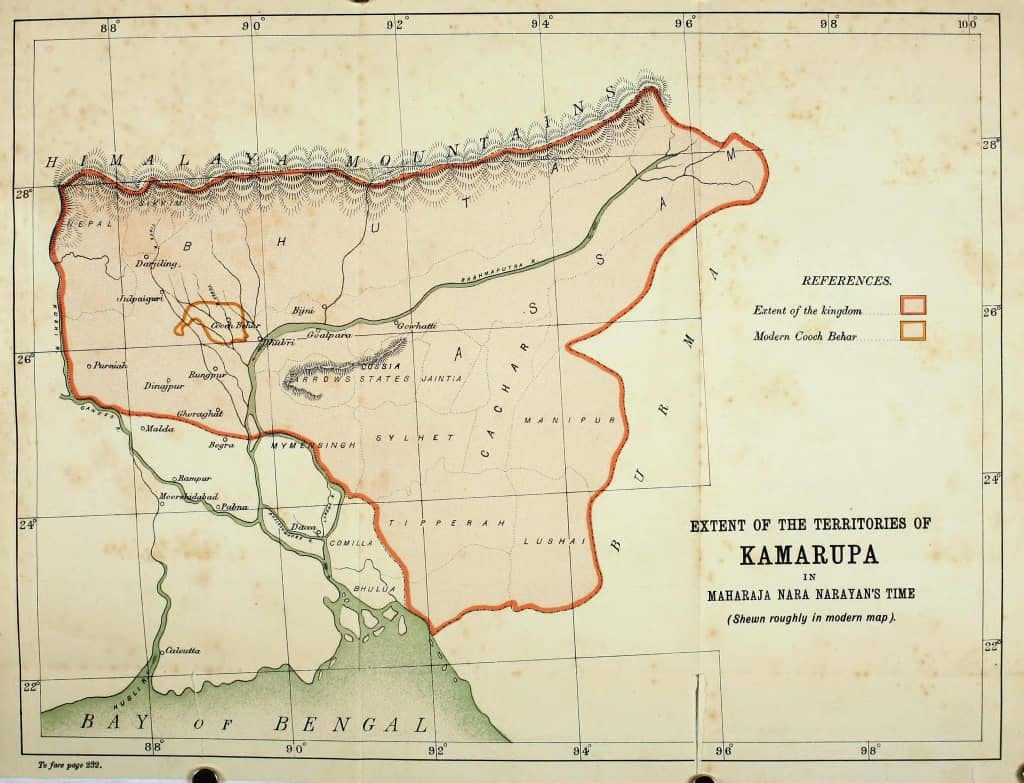 Extent of the territories of Kamarupa in Maharaja Nara Narayan’s time
