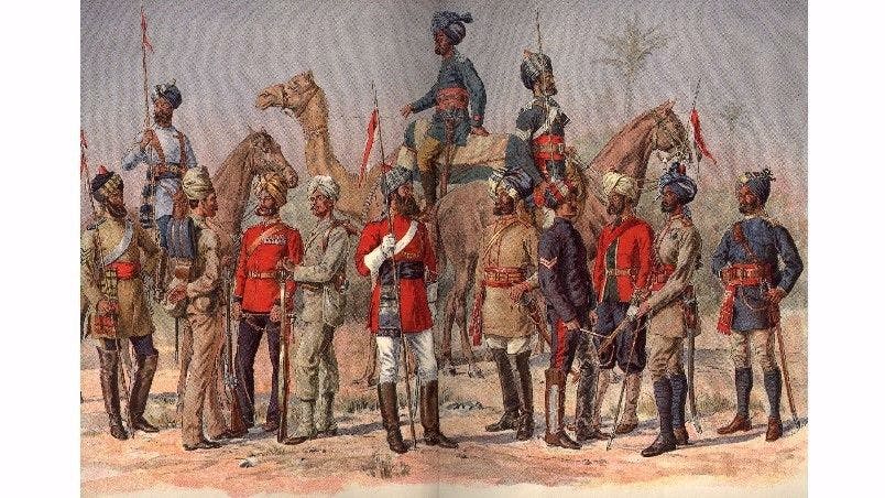 Sepoys of the Madras Army in the early 1800s