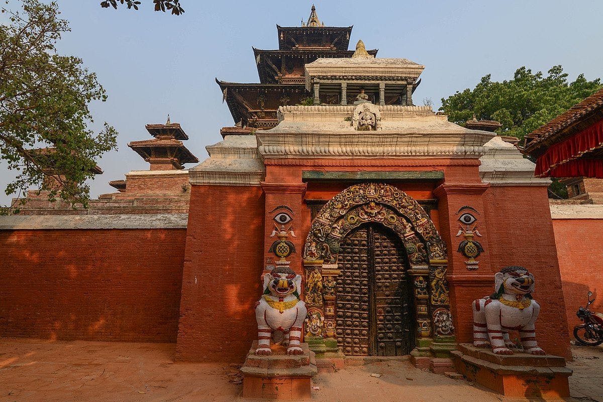 Taleju Temple and the guarding Lions, Kathmandu
