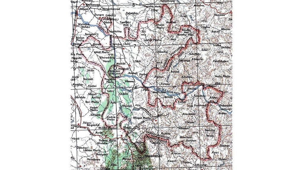 Map of Dadra and Nagar Haveli from 1956