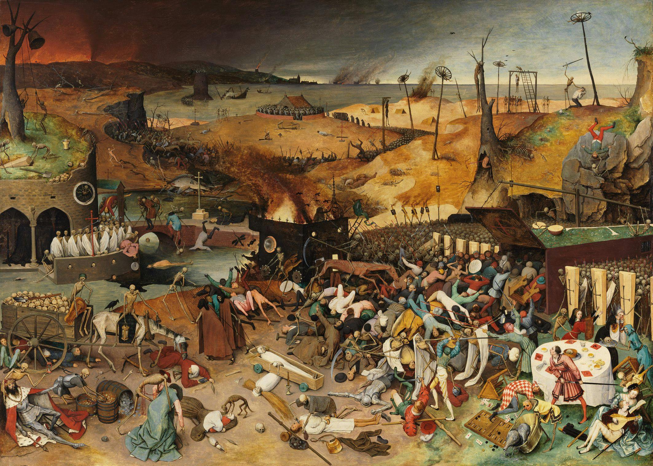 Pieter Bruegel’s The Triumph of Death reflects the social upheaval and terror that followed plague, which devastated medieval Europe.