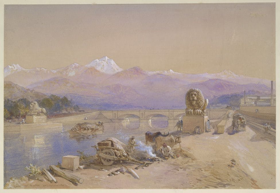 Painting of the Canal near Roorkee (1863)