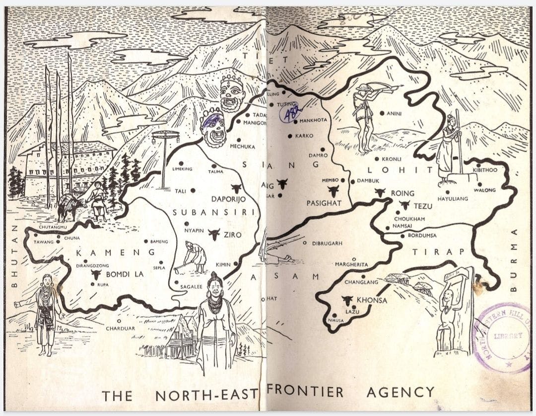 The map of NEFA from Elwin's book