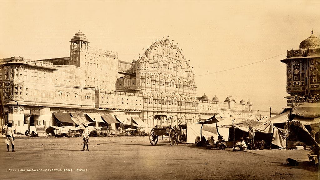 Hawa Mahal or Palace of the Winds by Bourne and Shepherd circa 1885 CE