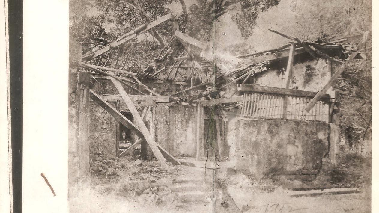 Old photograph of the Rama temple