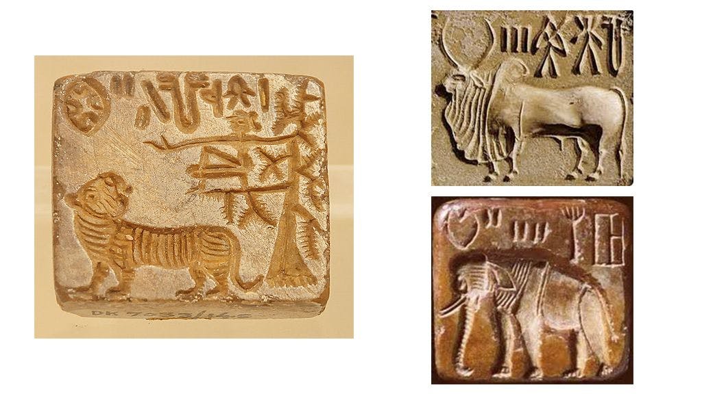 Harappan seals like these were found at Lothal