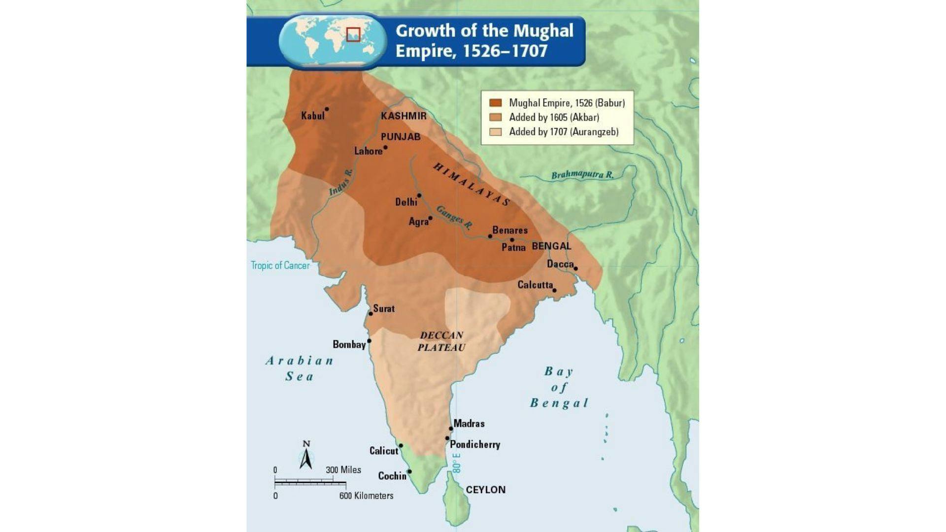Growth of the Mughal Empire under Akbar | Wikimedia Commons