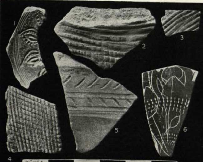 Decorated pottery fragments from the southern sector of the site