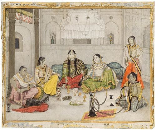 Painting of a group of courtesans, 19th century