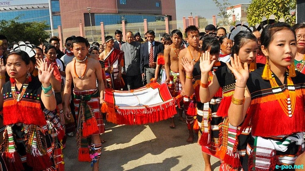 Zeliangrong celebrating the birth Centenary of Rani Gaidinliu at Imphal, Manipur in 2015