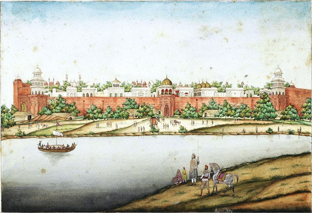 19th century painting depicting Mussaman Burj (Center)
