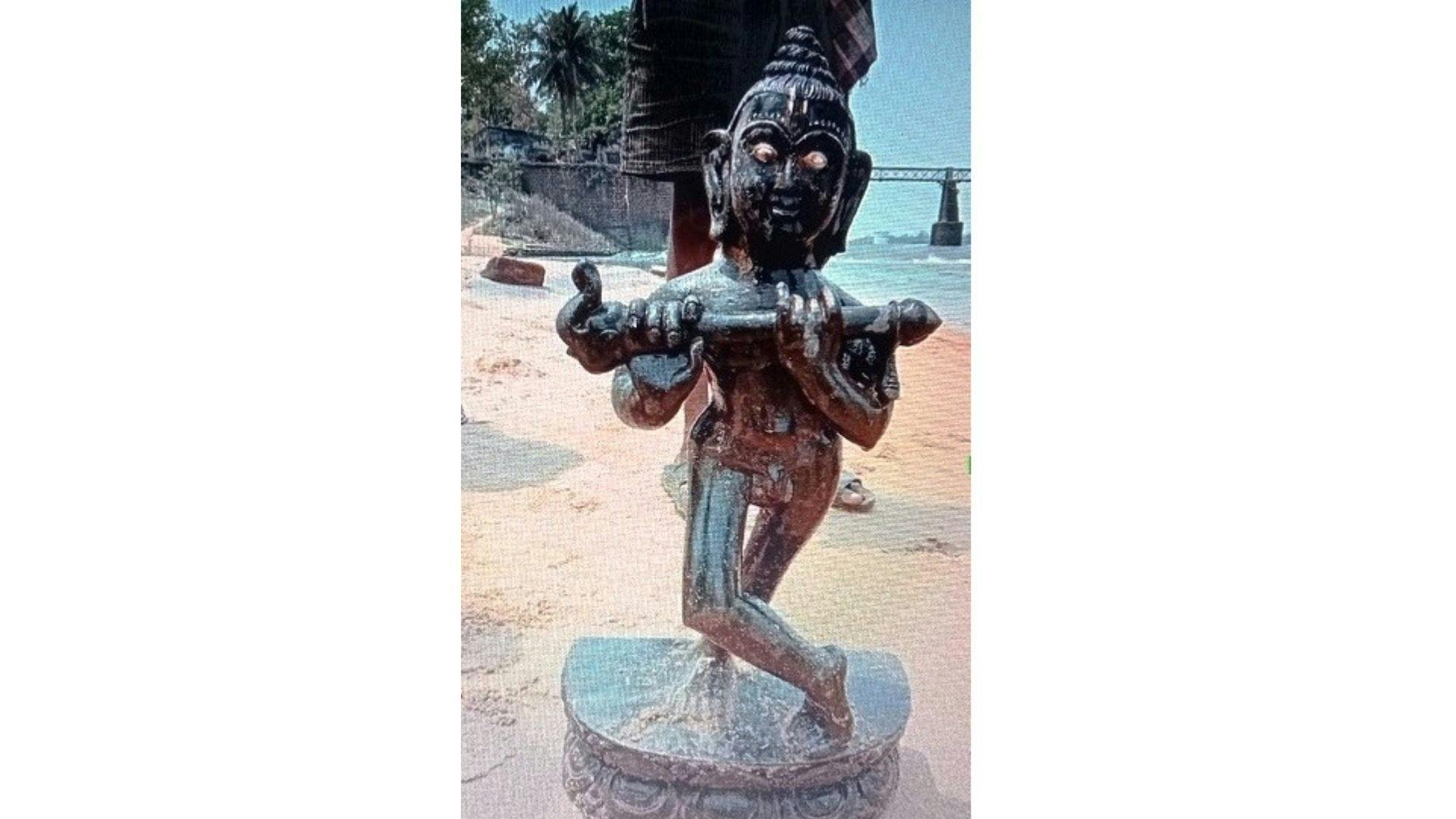 Statue recovered from Kharasrota, in Jajpur district of Odisha